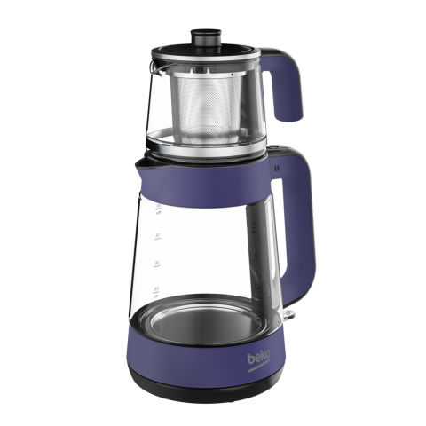 Beko CM 5964 W Floral Violet 1900 W Cam Demlikli Çay Makinesi